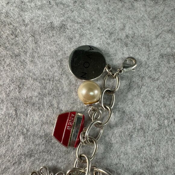 Avon Silver Charm Bracelet With Makeup & Perfume Charms 125th anniversary 2011 - Picture 4 of 4